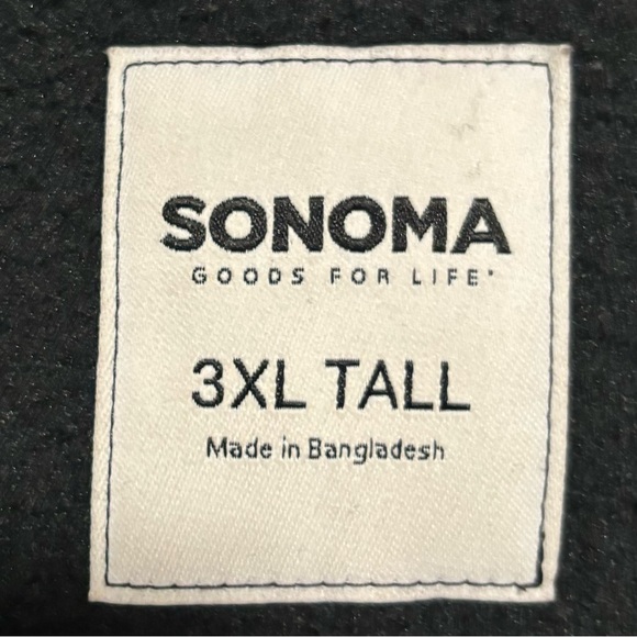 Sonoma fleece black coat mock neck zips 3XL Tall EUC - Picture 6 of 10